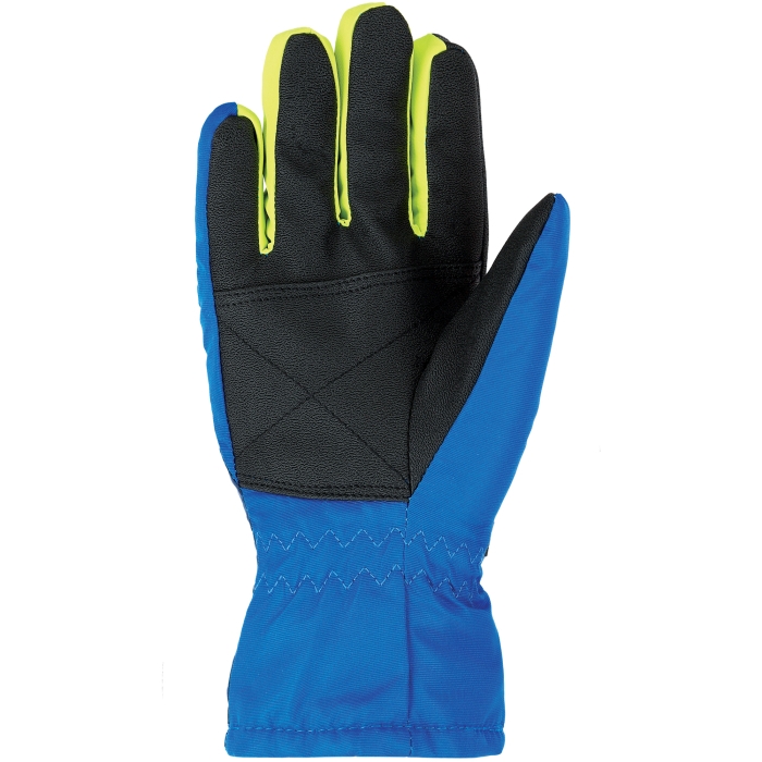 Wzmocniona wewnętrzna część dłoni rękawic Viking Kid Kids zapewniająca pewny chwyt kijków narciarskich.