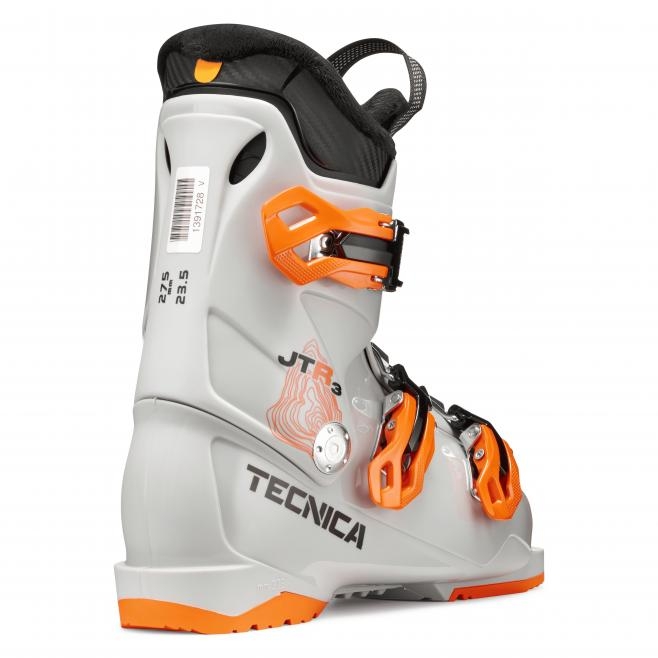 Nowoczesny design butów juniorskich Tecnica z kolekcji 25/26 łączący estetykę Cool Grey z funkcjonalnością sportową.