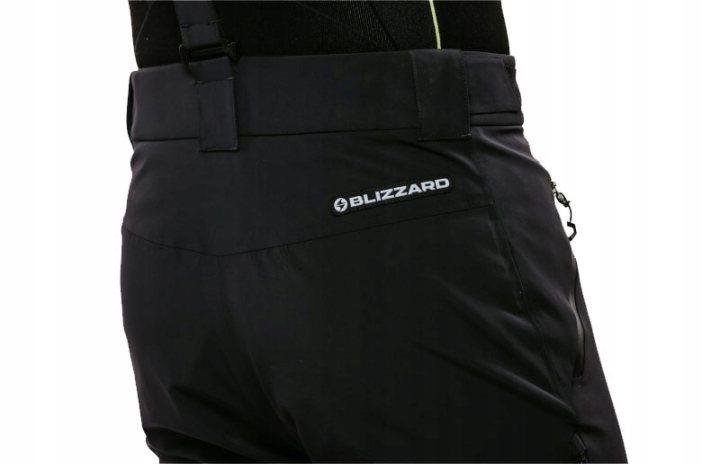 Wytrzymały materiał i precyzyjne wykończenie tylnej części spodni narciarskich Blizzard Lofer.