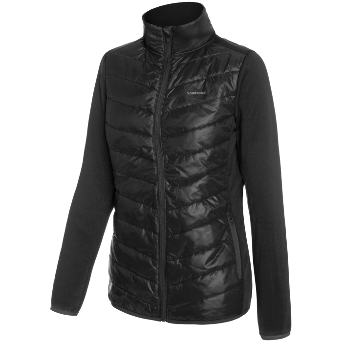 Damska kurtka hybrydowa Viking Becky Pro Lady z ociepliną Primaloft Silver Active w kolorze czarnym.