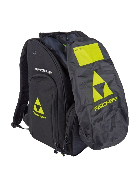 Fischer Backpack Race 40L zintegrowany pokrowiec przeciwdeszczowy detale