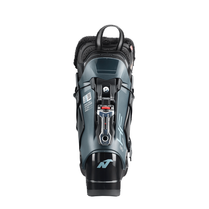 Damskie buty narciarskie Nordica HF 85 W w kolorze czarnym z technologią Hands-Free ułatwiającą zakładanie, dostępne w 42sports. Pojedynczy but z tyłu.