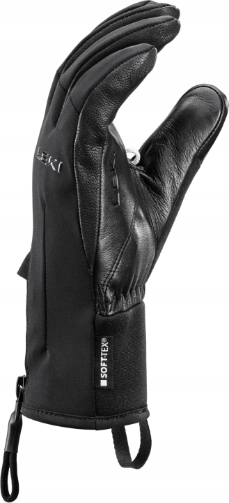 Damska rękawica narciarska LEKI Ebony 3D Women Black prawa profil system Trigger 3D skóra kozia 42sports