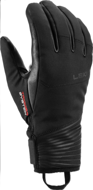 Czarna rękawica narciarska LEKI Sparrow 3D dla kobiet o kroju Women Comfort Fit z izolacją Dexfill Soft i mankietem neoprenowym.