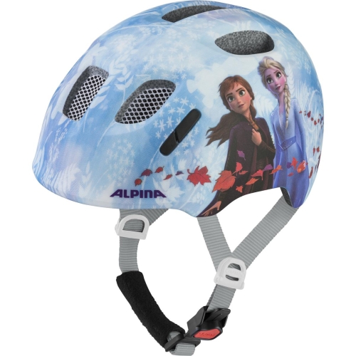 Jasnoniebieski kask rowerowy dziecięcy Alpina Ximo 2 Disney Frozen z grafiką Elsy dostępny w sklepie 42sports.