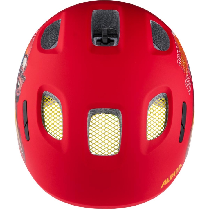 System wentylacji Airflow z siatką przeciw owadom w kasku dziecięcym Alpina Ximo 2 Cars.