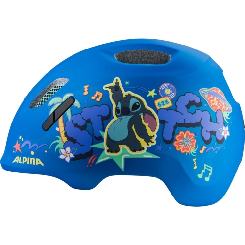 Kask dziecięcy z motywem Lilo i Stitch Alpina Ximo 2 w technologii Inmold zapewniającej lekkość.