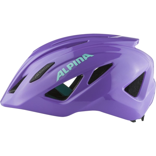 Lekki kask Inmold Alpina Pico Purple z 15 otworami wentylacyjnymi i napisem marki.