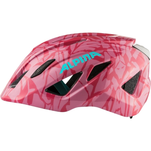 Lekki kask Inmold dla dziewczynki Alpina Pico Pink Sparkel Gloss z aerodynamicznym kształtem.