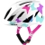Juniorski kask rowerowy Alpina Pico w kolorze Pearl White z motywem kolorowych motyli i zintegrowanym daszkiem ochronnym.