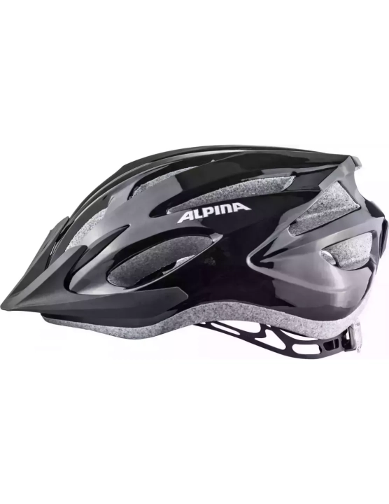 Lekki kask MTB Alpina MTB17 profil boczny – ukazujący technologię In-Mold oraz aerodynamiczny kształt skorupy Ceramic Shell, odpornej na zarysowania i uderzenia.
