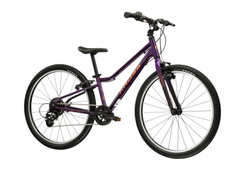 Stylowy rower dla dziewczynki KROSS Liftie 24 z lekką aluminiową ramą i miedzianym widelcem.