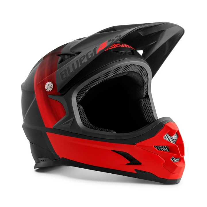 Kask rowerowy fullface Bluegrass Intox Black-Red – czarno-czerwony kask do downhillu.