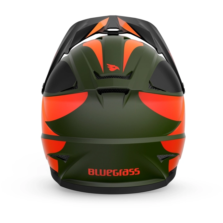 Tył kasku Bluegrass Intox Green Gradient Matt. Matowe wykończenie i ochrona potylicy.