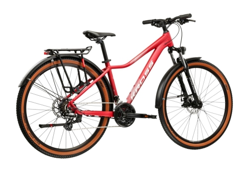 Damski rower MTB KROSS Lea X200 EQ różowy mat widok z boku