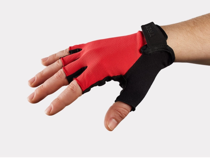 Rękawiczki rowerowe Trek Solstice Gel czerwono-czarne widok z góry