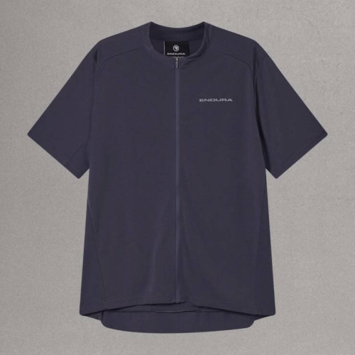 Męska koszulka rowerowa Endura Loop S/S Zipped Jersey kolor GCA przód