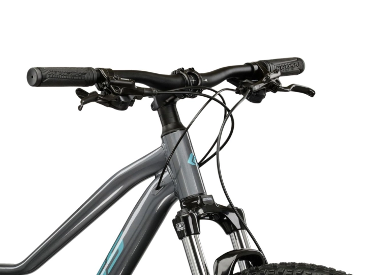 Detal ramy roweru KROSS Lea 4.0 szaro-turkusowy połysk