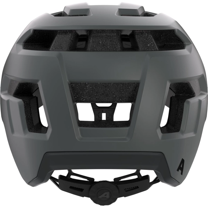 Kask rowerowy Alpina Taunus Midnight-Grey Black Matt – widok od tyłu prezentujący głęboki profil ochronny potylicy i pokrętło systemu regulacji 3D Fit.