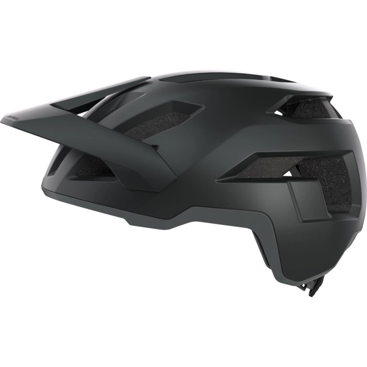 Matowy kask na rower górski Alpina Taunus Black-Grey Matt z aerodynamiczną skorupą Inmold oraz regulowanym daszkiem MTB.