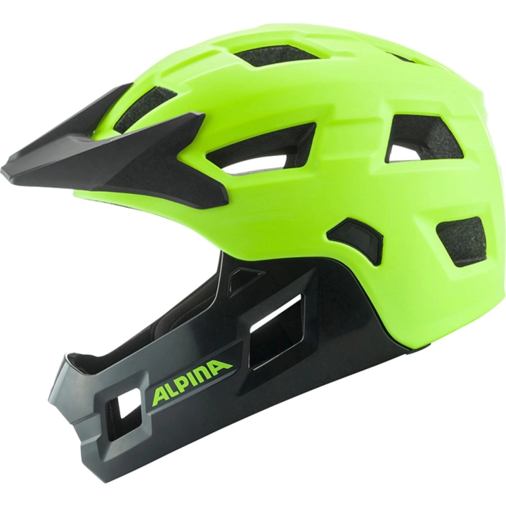 Jaskrawy kask dziecięcy na rower ALPINA RUPI Be Visible Matt z ultralekką konstrukcją Inmold ważącą zaledwie 385g, chroniącą kręgosłup szyjny dziecka.
