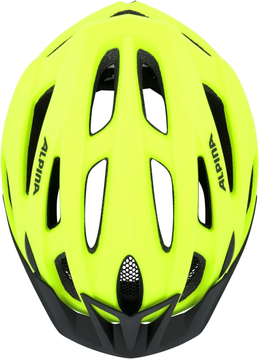 Wentylacja Airflow Venting składająca się z 23 otworów w neonowym kasku rowerowym ALPINA MTB17.