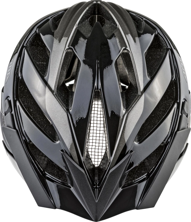 Przód kasku rowerowego Alpina Panoma 3.0 Black-Anthracite Gloss, wentylowany kask rowerowy z moskitierą i daszkiem przeciwsłonecznym 42sports.pl