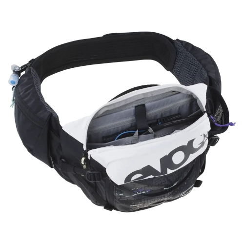 Saszetka biodrowa na rower Evoc Hip Pack Pro 3L z pojemnymi przegrodami.