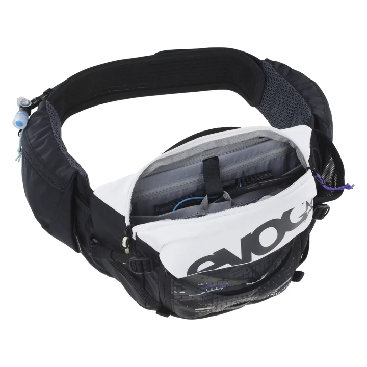 Saszetka biodrowa na rower Evoc Hip Pack Pro 3L z pojemnymi przegrodami.