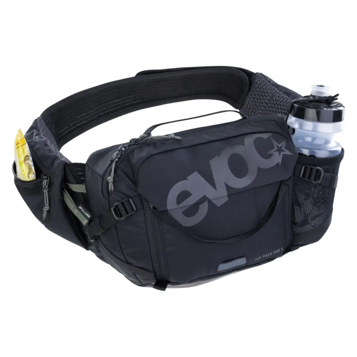 Pojemna saszetka biodrowa na rower Evoc Hip Pack Pro 3L Black.