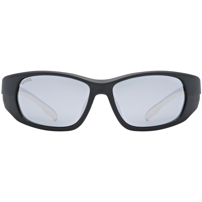 Czarno-matowe okulary przeciwsłoneczne dla dzieci UVEX Sportstyle 514 z soczewkami S3 – widok z przodu.