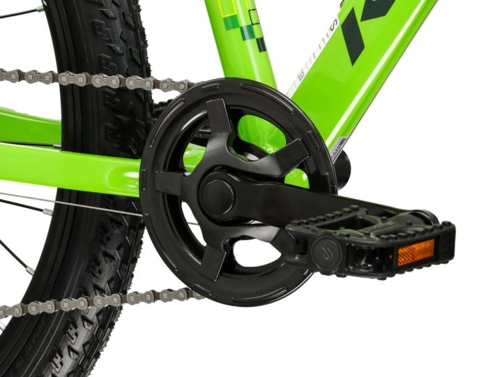 Jednorzędowy mechanizm korbowy Wheel Top w rowerze KROSS Dust JR 1.0 24" zielony