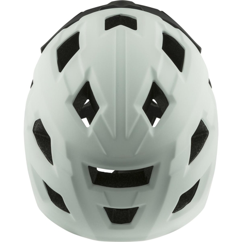 14841459.jpgWidok z góry na lekki kask rowerowy dla dzieci ALPINA RUPI w kolorze matowej bieli, przedstawiający układ 15 otworów wentylacyjnych zapewniających optymalną cyrkulację powietrza podczas jazdy.