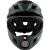 Juniorski kask full face ALPINA RUPI w kolorze matowej czerni w ujęciu od przodu, prezentujący solidną osłonę podbródka, regulowany daszek oraz szerokie pole widzenia dopasowane pod gogle.