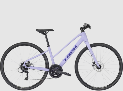Rower hybrydowy TREK FX 1 Midstep Lavender Haze - profil z boku