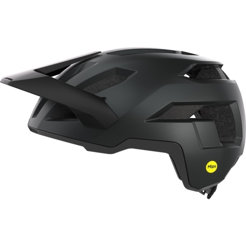 Boczny profil kasku rowerowego Alpina Taunus MIPS Black Matt z widocznym logo MIPS oraz głęboką ochroną potylicy i skroni.